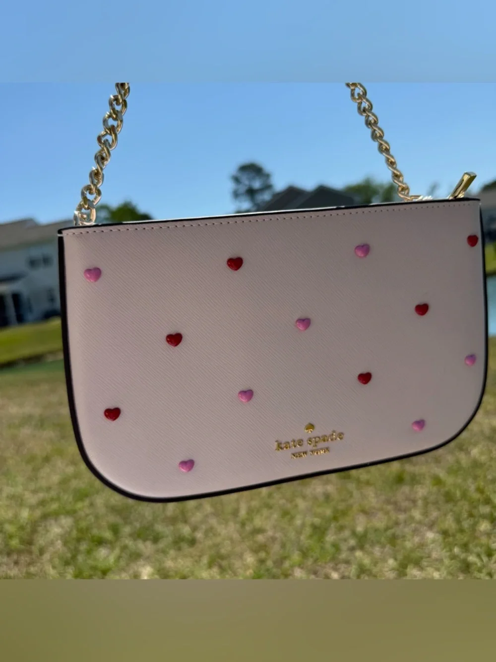 Kate Spade Heart Bag Cream Crossbody Valentine Coquette Mini Purse New